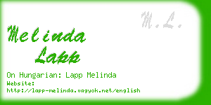 melinda lapp business card